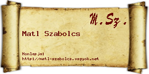 Matl Szabolcs névjegykártya